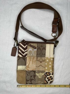 Vintage Coach Patchwork Crossbody in Brown, Tan, Cream